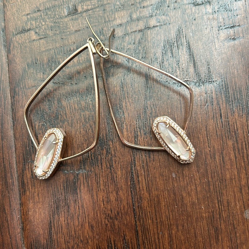 Kendra Scott rose gold iridescent stone earrings
